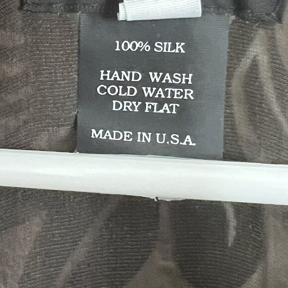 Citron Santa Monica Medium Floral Velvet Semi Shear Silk Button Up Tunic R8 - Picture 5 of 6